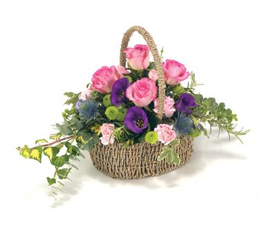 Funeral Basket Pink & Purple
