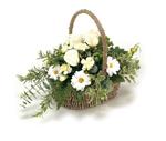 Funeral Basket Green & White